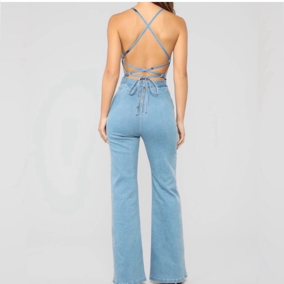 Fashion Nova Pants - Fashion Nova Denim Jumpsuit